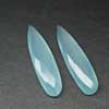 Aqua Blue Chalcedony Faceted Pear Drop Matching Pair 2 Beads and Sizes 30mm Approx.Chalcedony is a cryptocrystalline variety of quartz. Comes in many colors such as blue, pink, aqua. Also known to lower negative energy for healing purposes. 